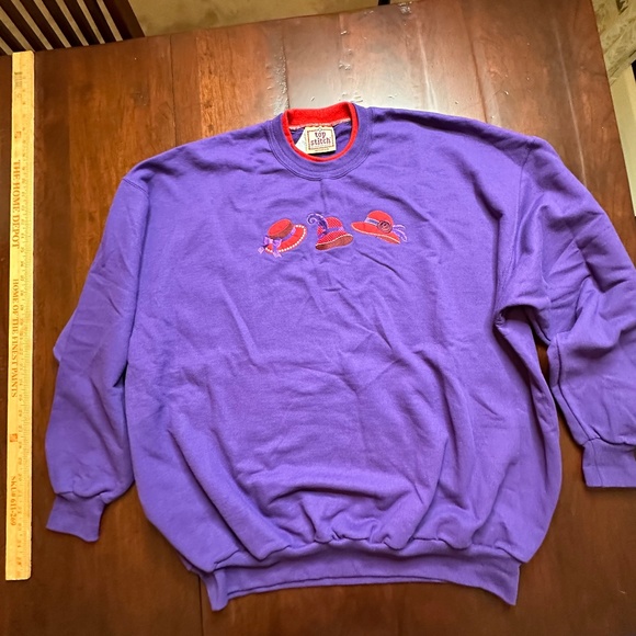 Red Hat Lady Red Hat Sweatshirt Long Sleeve Red and Purple 3x - Picture 10 of 11